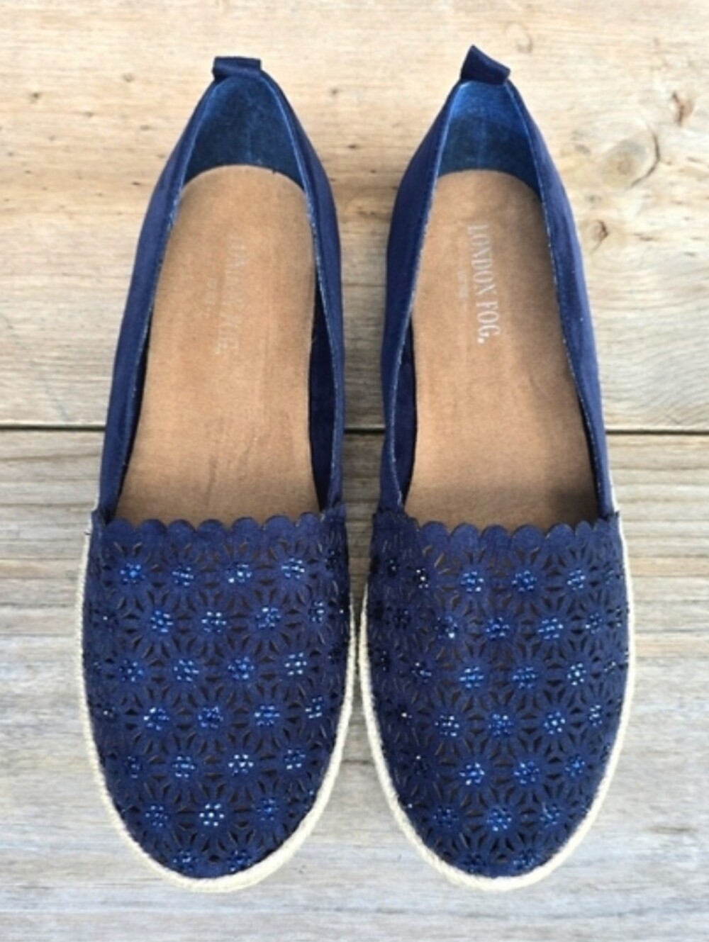 London Fog NEW Kensington Mediterranean Coastal Minimalist Espadrille Flats 10M